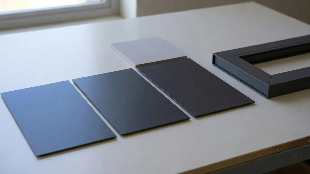 RAL 7021, RAL 7016, RAL 7024 Porównanie Odcieni Szarosci Antracytowej