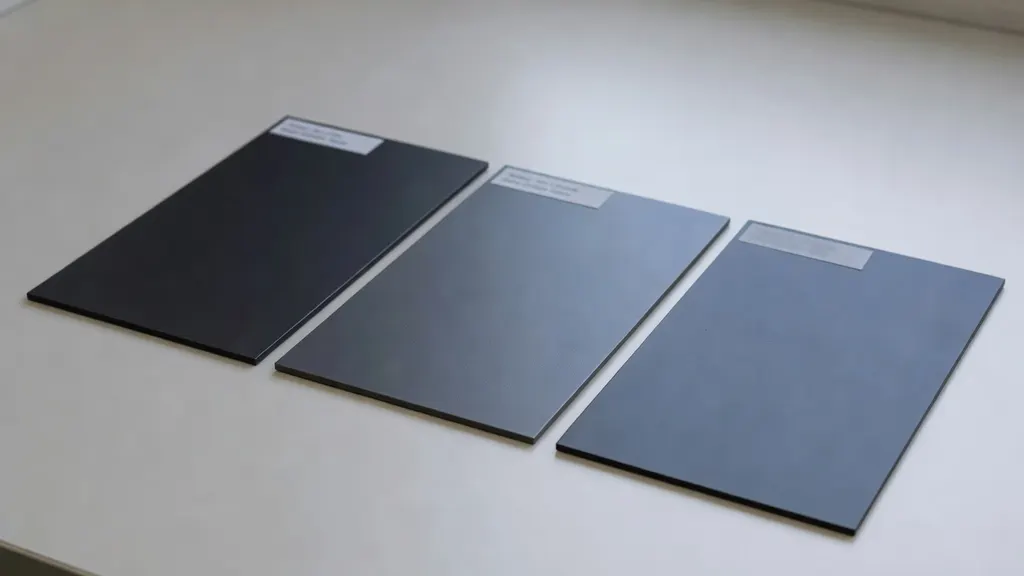 RAL 7021, RAL 7016, RAL 7024 Porównanie Odcieni Szarosci Antracytowej