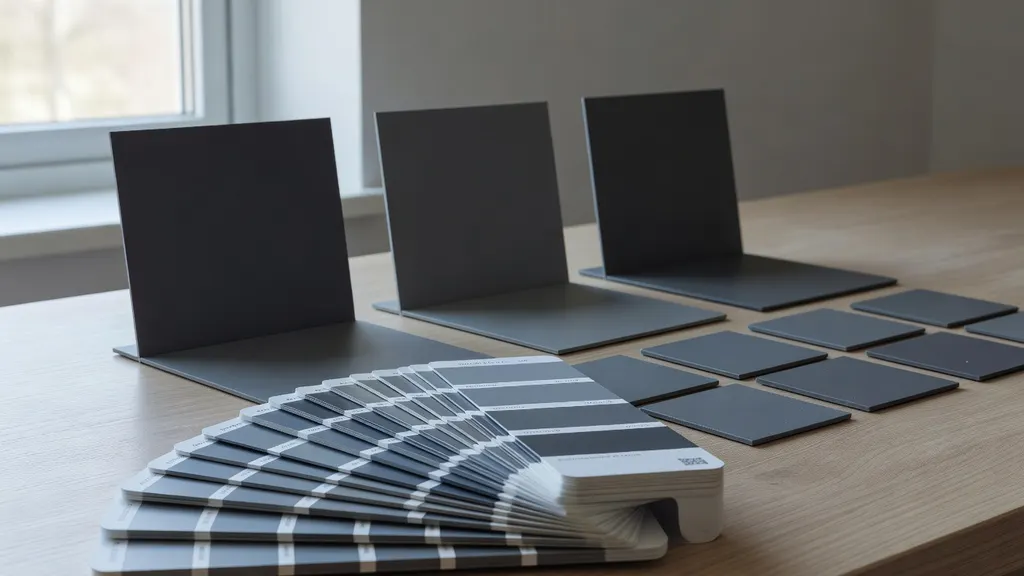 RAL 7021, RAL 7016, RAL 7024 Porównanie Odcieni Szarosci Antracytowej